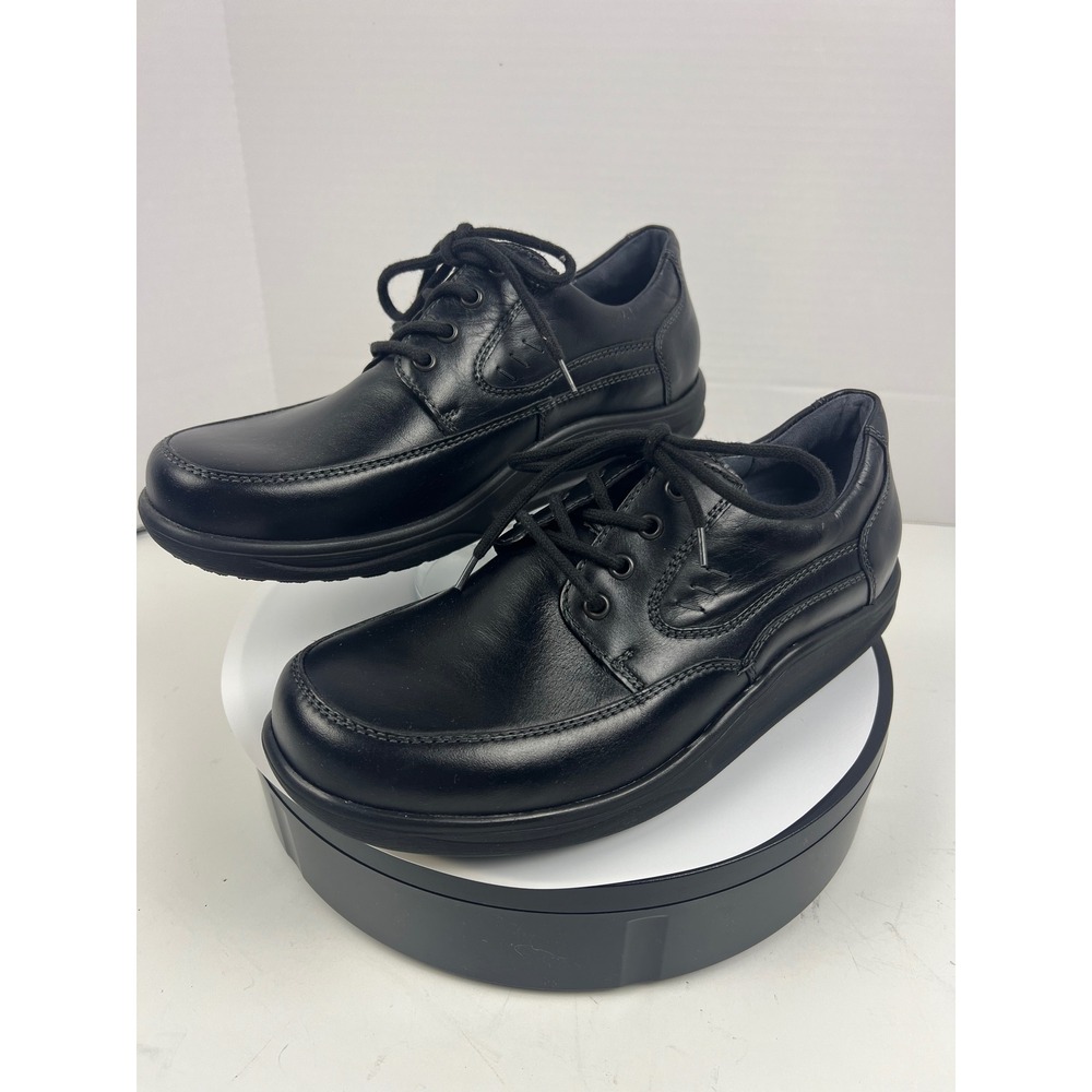 Waldlaufer Mens Black Leather Lace Up Orthopedic Walking Shoes 8 Comfort Tyler